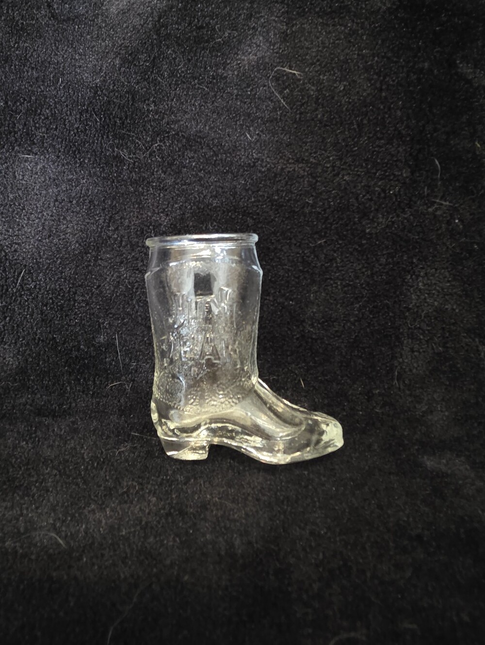 Jim Beam Whiskey Bourbon Advertising Shot Glass Western Cowboy Boot